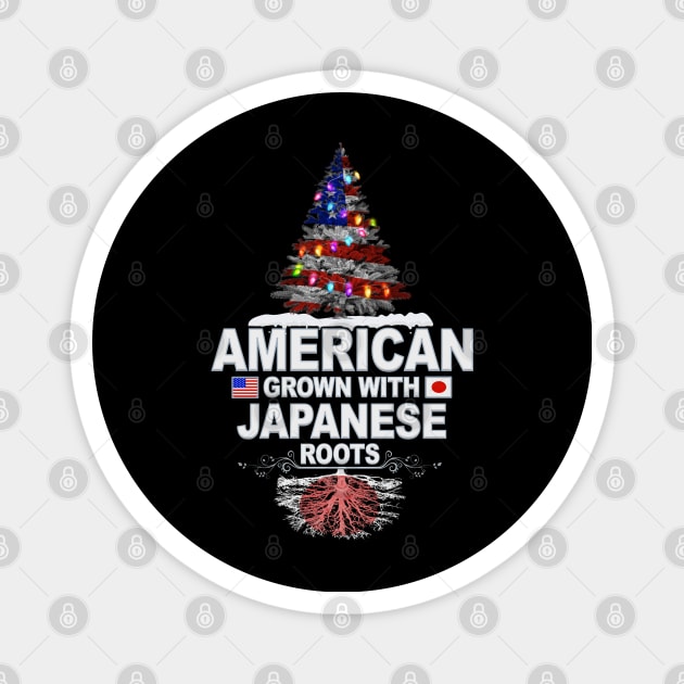 Christmas Tree  American Grown With Japanese Roots - Gift for Japanese From Japan Magnet by Country Flags